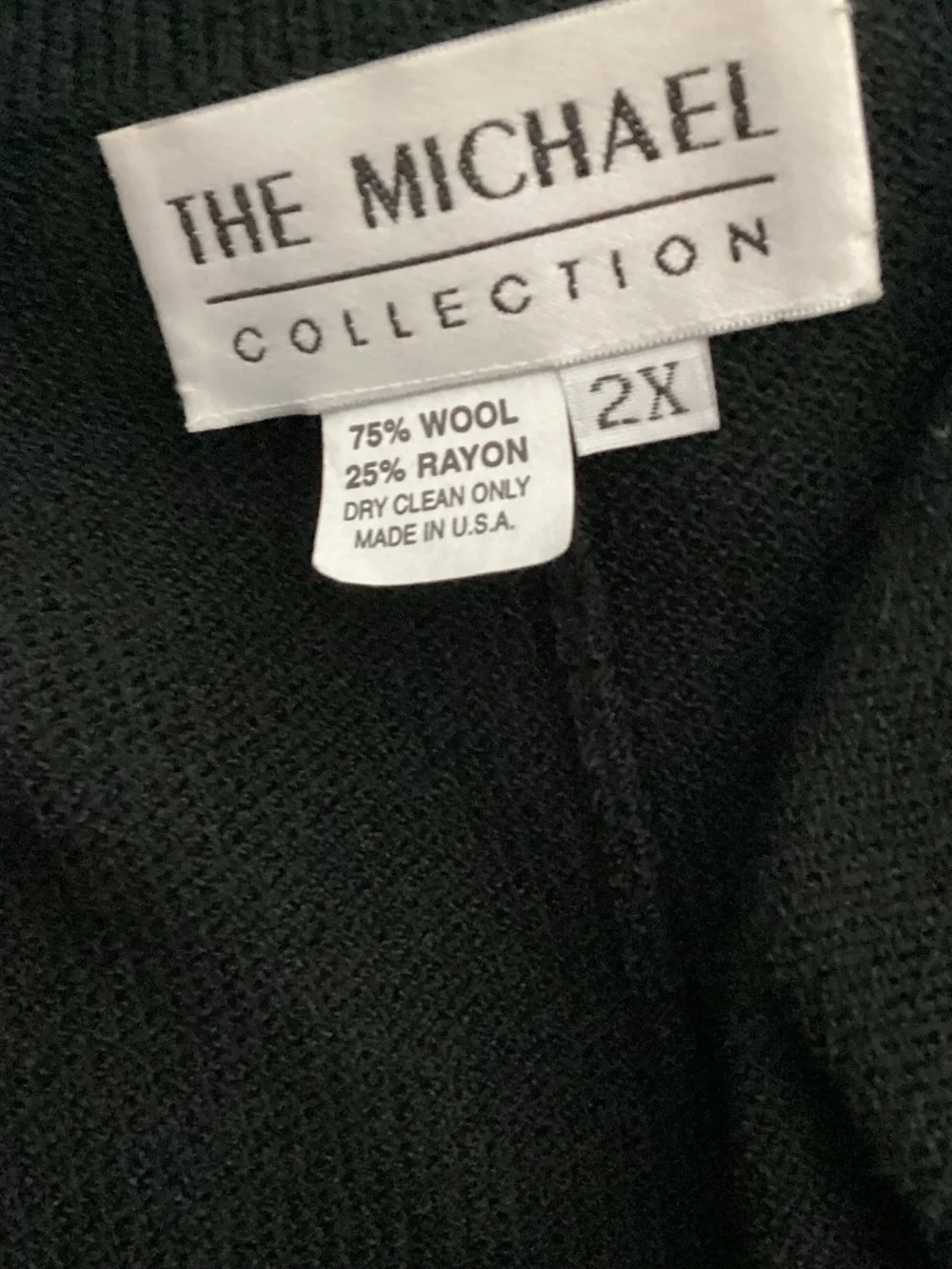 VTG THE MICHAEL COLLECTION 2X KNIT WOOL BLEND 3 PIECE PANT SUIT LUXURY OLD MONEY